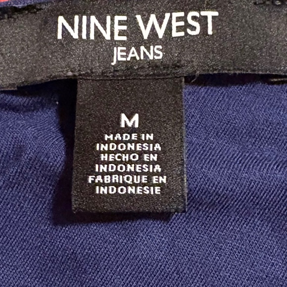 Nine West Jeans Size Medium Navy Elliot Top - Picture 5 of 5